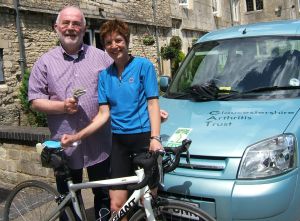 GAT Secretary Steve Morton (left) congratulates Nikki
			Embery